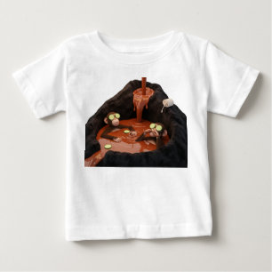 T-shirt Pour Bébé Singe drôles se relaxant dans un Volca au chocolat