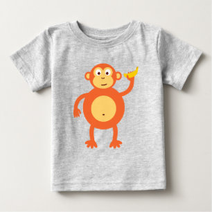 T-shirt Pour Bébé Singe orange