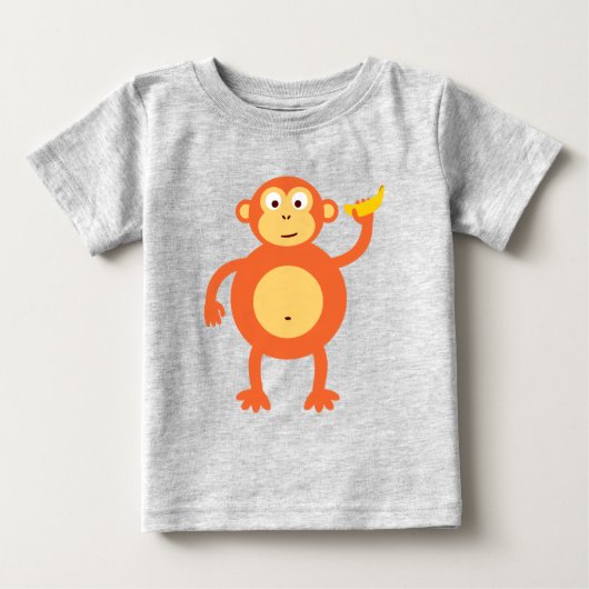 T-shirt Pour Bébé Singe orange (Devant)