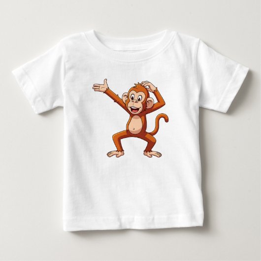 T-shirt Pour Bébé Singe présentant et se grattant la tête (Devant)