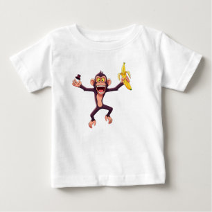 T-shirt Pour Bébé Singe tenant une banane 
