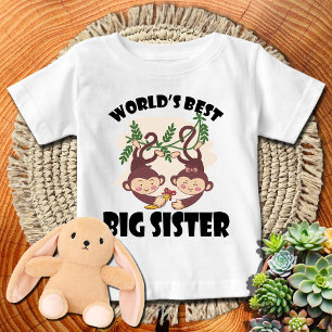 T-shirt Pour Bébé Singes sur Vine Meilleure grande sœur au monde