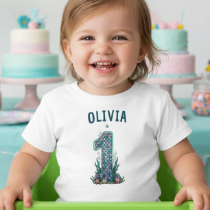 T-shirt Pour Bébé Sirène sous la mer Premier Anniversaire