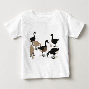 T-shirt Pour Bébé Six oies pondent découpage rétro milieu du siècle 
