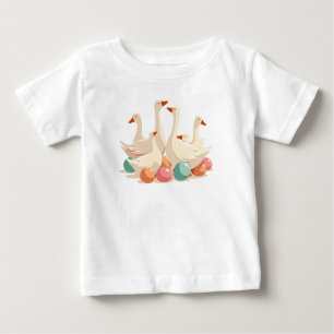 T-shirt Pour Bébé Six Oies Pondeuses Découpe Pochoir