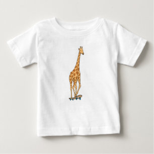 T-shirt Pour Bébé Skateboard girafe