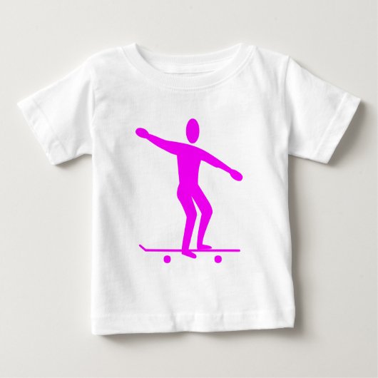 T-shirt Pour Bébé Skateboard - Magenta (Devant)