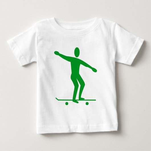 T-shirt Pour Bébé Skateboard - Vert Gris (Devant)