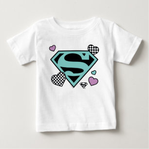 T-shirt Pour Bébé Skater Girl Supergirl Coeurs S-Shield