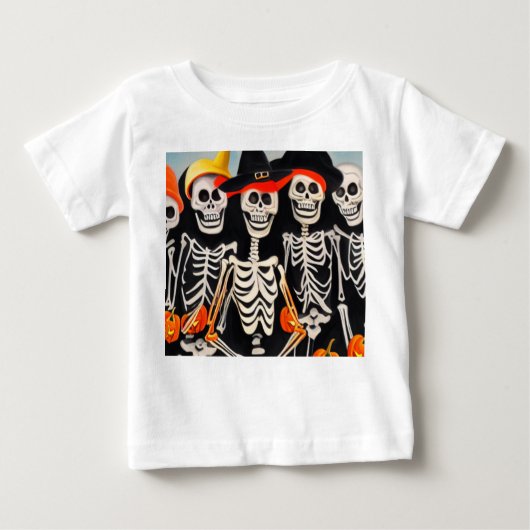 T-shirt Pour Bébé Skeletons d'Halloween (Devant)