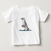 T-shirt Pour Bébé Ski de Penguin (Devant)