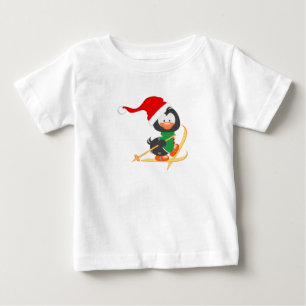 T-shirt Pour Bébé Ski de pingouin de Noël