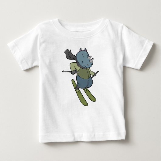 T-shirt Pour Bébé Ski de Rhino (Devant)