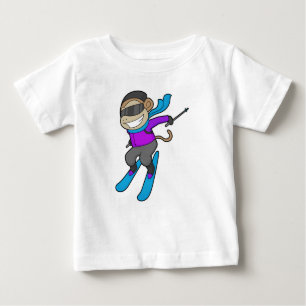 T-shirt Pour Bébé Ski Monkey