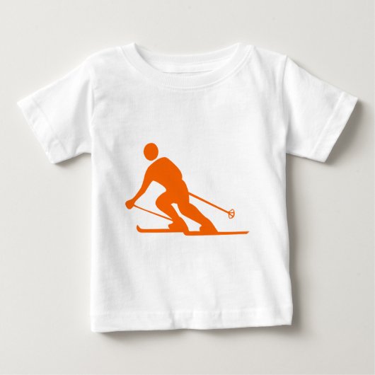 T-shirt Pour Bébé Ski - Orange (Devant)