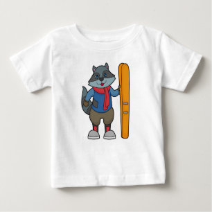 T-shirt Pour Bébé Ski Racoon