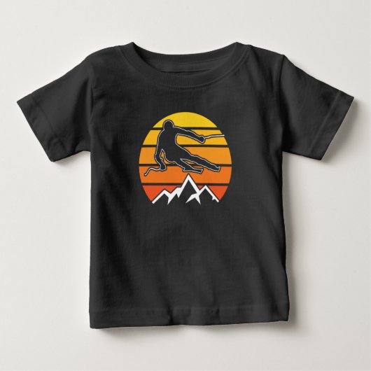 T-shirt Pour Bébé Ski rétroactif (Devant)