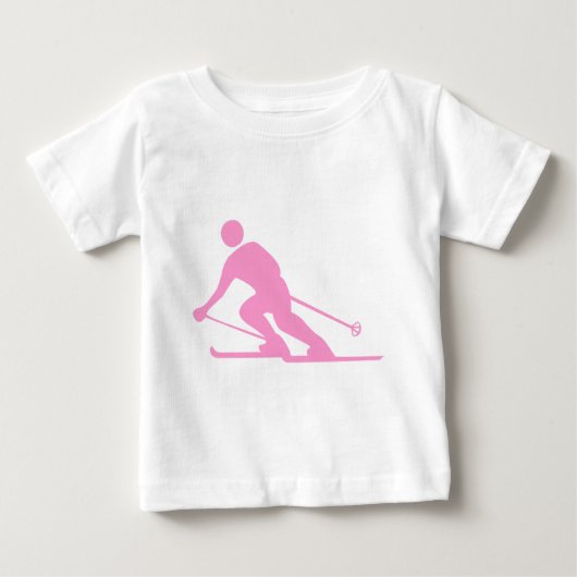 T-shirt Pour Bébé Ski - Rose (Devant)
