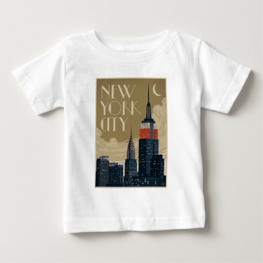 T-shirt Pour Bébé Skyline de New York (Devant)