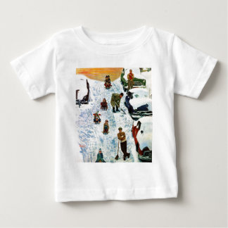 T-shirt Pour Bébé Sledding et creuser