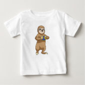 T-shirt Pour Bébé Sloth comme joueur de handball avec Handball (Devant)