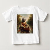 T-shirt Pour Bébé Sloth Dans Un Canoë (Devant)