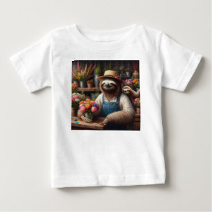 T-shirt Pour Bébé Sloth Florist