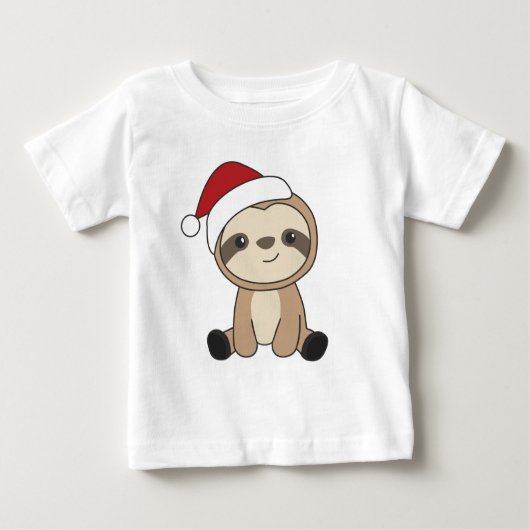 T-shirt Pour Bébé Sloth Noël Neige Hiver Animaux Fentes (Devant)