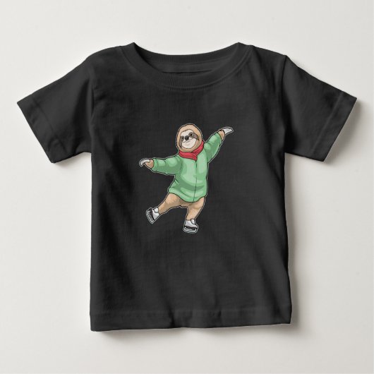 T-shirt Pour Bébé Sloth Patinage sur glace Patins sur glace (Devant)