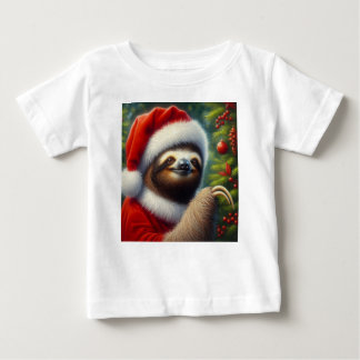 T-shirt Pour Bébé Sloth Santa Claus
