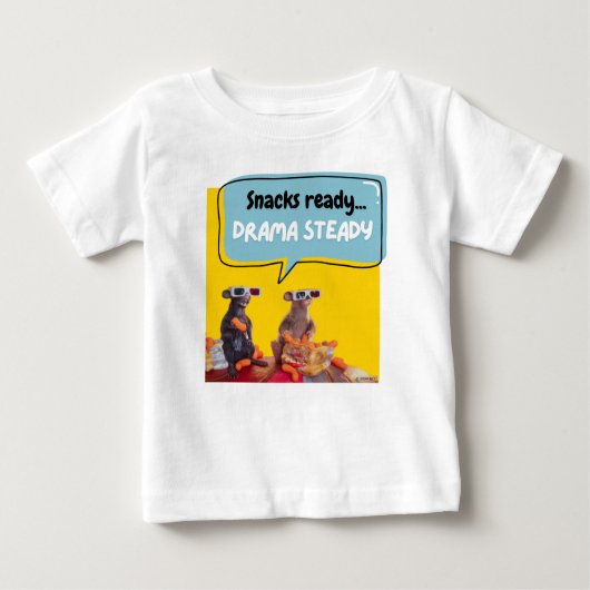 T-shirt Pour Bébé Snacks Ready, Drama Steady (Devant)