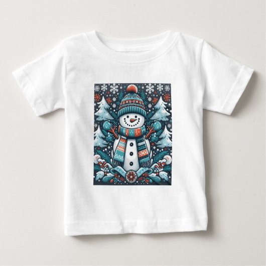 T-shirt Pour Bébé Snowman (Devant)