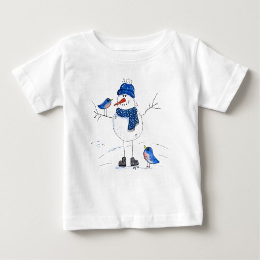 T-shirt Pour Bébé Snowman à longue jambe (Devant)