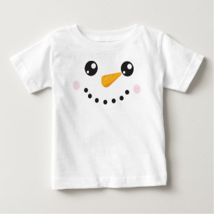 T-shirt Pour Bébé Snowman de Noël, Snowman blanc, Nez de carotte