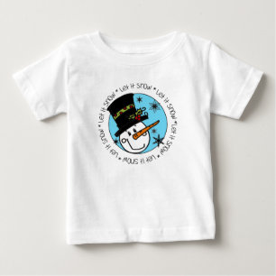 T-shirt Pour Bébé Snowman Laisser Neige Fêtes De Noël