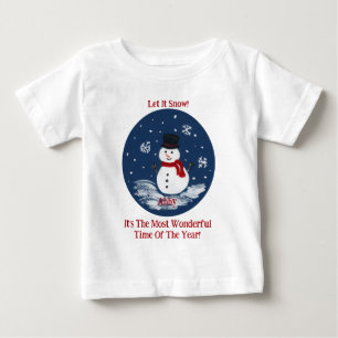 T-shirt Pour Bébé Snowman Merveilleux temps année PERSONNALISER