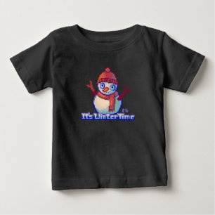 T-shirt Pour Bébé Snowman Pixel Art