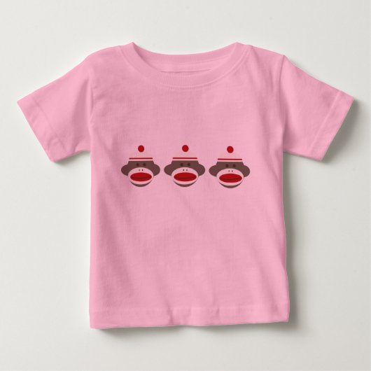 T-shirt Pour Bébé Sock Monkey (Devant)