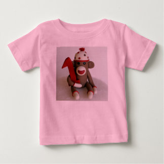 T-shirt Pour Bébé Sock Monkey premier anniversaire
