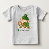 T-shirt Pour Bébé Sock Monkey with Shamrock St. Patrick's Day (Devant)