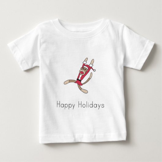 T-shirt Pour Bébé sock singe Noël pyjama (Devant)