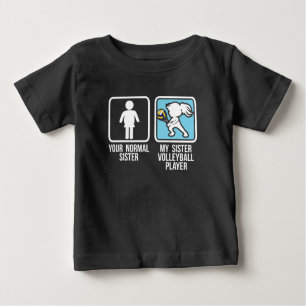 T-shirt Pour Bébé Soeur du joueur de volley-ball