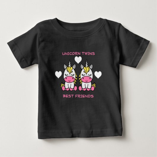 T-shirt Pour Bébé Sœur jumelle licorne (Devant)