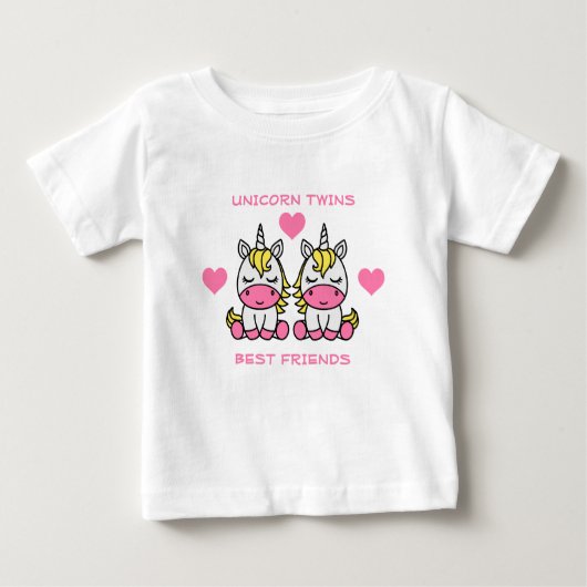 T-shirt Pour Bébé Sœur jumelle licorne (Devant)