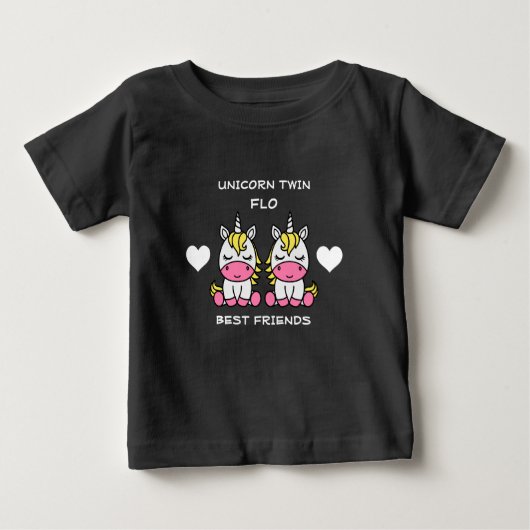 T-shirt Pour Bébé Sœur jumelle licorne (Devant)