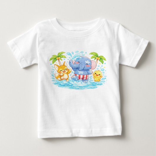 T-shirt Pour Bébé Soft pastel toy characters (Devant)