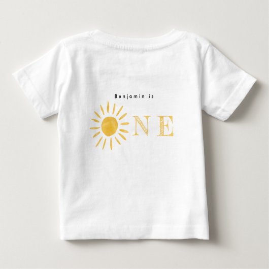 T-shirt Pour Bébé soleil 1er anniversaire aquarelle soleil (Dos)