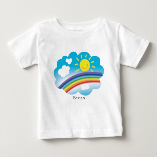 T-shirt Pour Bébé soleil et arc-en-ciel, image de dessin animé, pers (Devant)