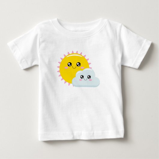 T-shirt Pour Bébé Soleil et cloud (Devant)
