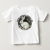 T-shirt Pour Bébé Some Bunny Loves Me Monochrome Easter Spring Flora (Devant)